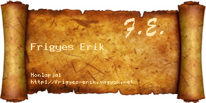 Frigyes Erik névjegykártya